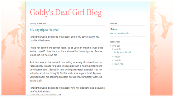 Goldy's Deaf Blog