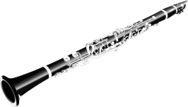 Photo of a black and silver clarinet
